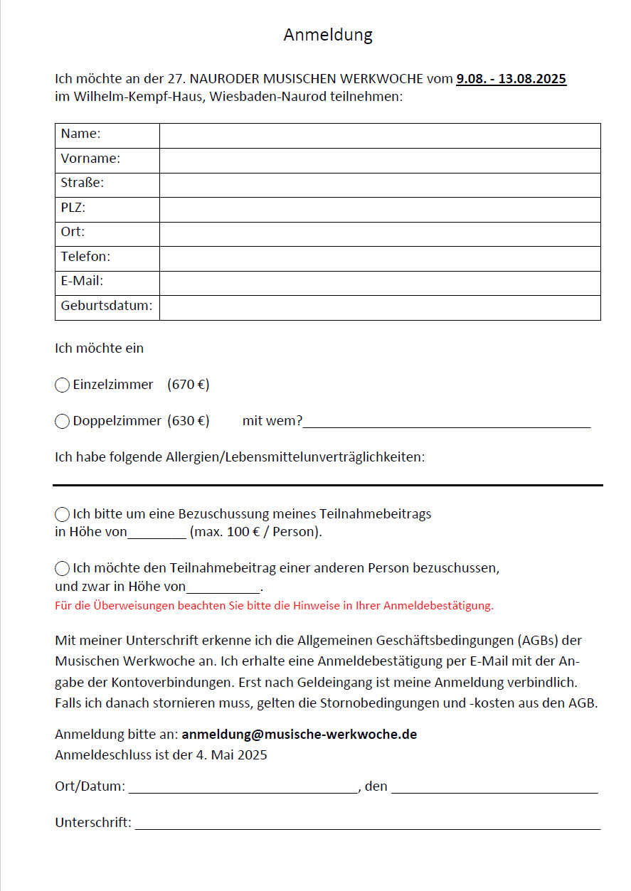 Anmeldung 2025